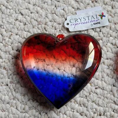 Lot 11: Red, White and Blue Hanging Decorations (4 Star Strands and 4 Puff Hearts)
