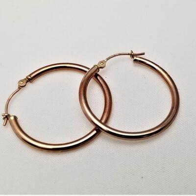 Lot #22 Classic Polished 14kt Rose Gold Pierced Earrings