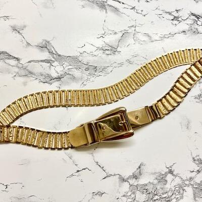 Lot 40 Goldtone Brushed Link Belt 24" - 28"