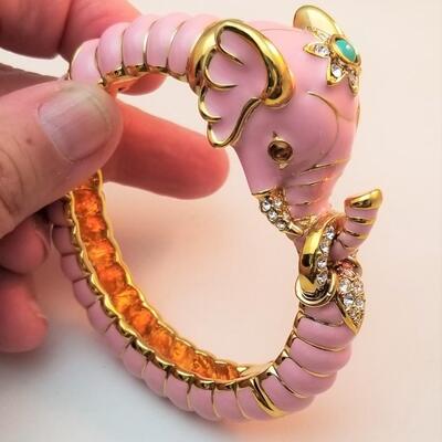 Lot #25  Kenneth Jay Lane Pink Elephant Bracelet