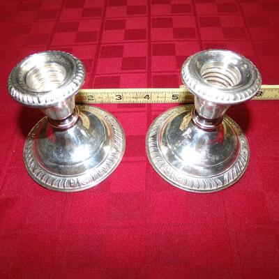 LOT 16  WEIGHTED STERLING SILVER CANDLESTICKS
