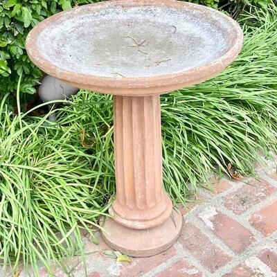 Lot 50  Painted Cement Bird Bath