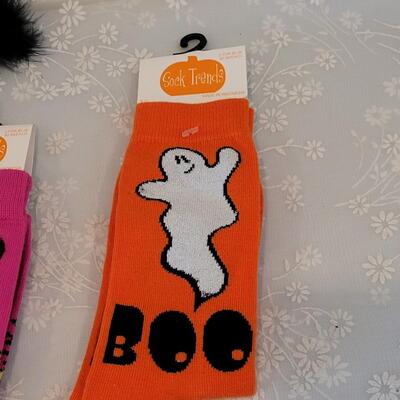 Lot 35: Halloween Socks and Clip In Cat Ears