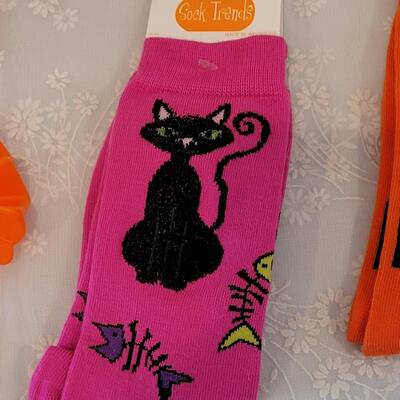 Lot 35: Halloween Socks and Clip In Cat Ears