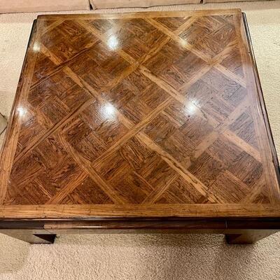 Lot 53 Coffee Table Criss Cross Marquetry 42" Square