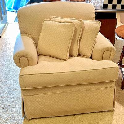 Lot 56 Beige Fabric Arm Chair Coudurouy Diamond Pattern