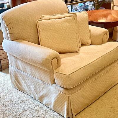 Lot 56 Beige Fabric Arm Chair Coudurouy Diamond Pattern