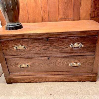 Lot 60 Antique Oak Dresser 2 Drawers