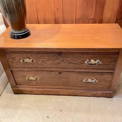 Lot 60 Antique Oak Dresser 2 Drawers