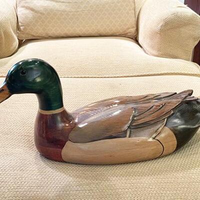 Lot 62 Wooden Mallard Duck Decoy by Tom Taber & Hersey Kyle 1983 Medallion Series