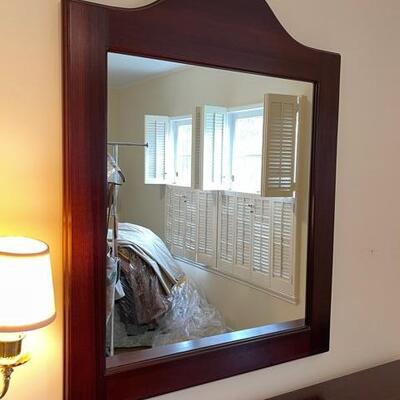 Lot 63 Custom Made 6 Drawer Console Dresser & Mirror Brazilian Wood Patrick Graney 