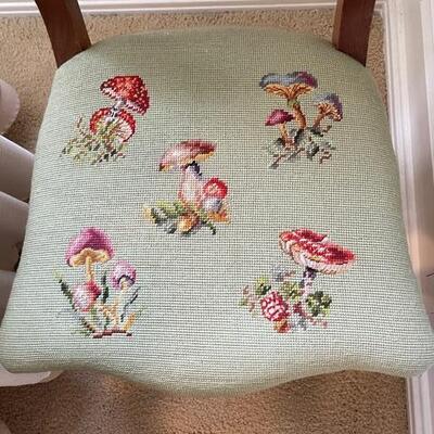 Lot 64 Victorian Side Chair with Mushroom Needle Point