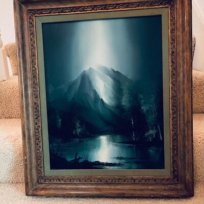 Lot 77 Acrylic Painting on Canvas Mountain Light Signed by Artist Framed