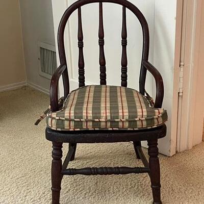 Lot 78 Antique Bentwood Childs Chair Dark Finish Seat Cushion Custom Made
