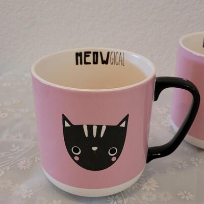 Lot 63: (4) Black Cat Coffee Mugs