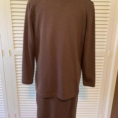 Lot 84 Vintage 3pc Knit No Label Brown Dress Striped Top Size Medium