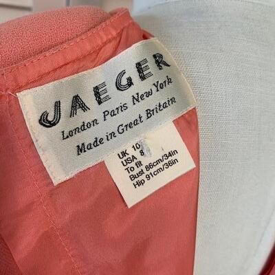 Lot 85 Jaeger Salmon Pink Dress Back Zipper Lined Size 8
