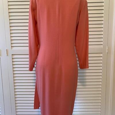 Lot 85 Jaeger Salmon Pink Dress Back Zipper Lined Size 8