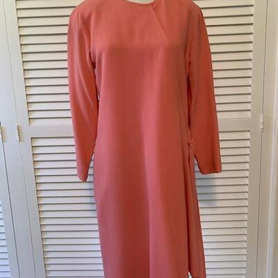 Lot 85 Jaeger Salmon Pink Dress Back Zipper Lined Size 8