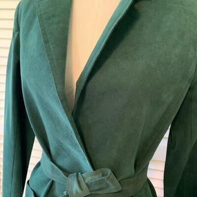 Lot 88 Green Faux Suede Jacket by Stanley Sherman Size 8