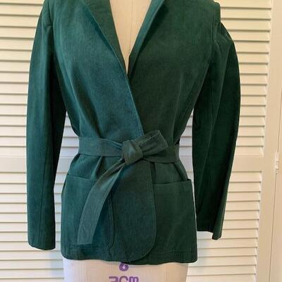Lot 88 Green Faux Suede Jacket by Stanley Sherman Size 8