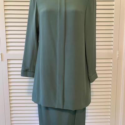 Lot 89 Vintage 2pc Sage Green Dress Cutom Made No Label Size Medium