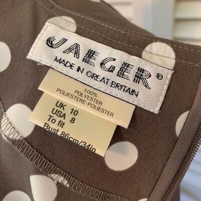 Lot 90 Vintage Jaeger Polka Dots Brown Dress Size 8