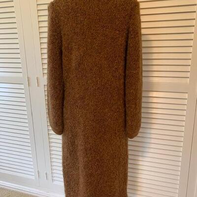 Lot 91 Brown Mohair & Wool Knit Coat Gumps Button Front Size Small