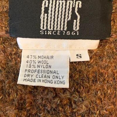 Lot 91 Brown Mohair & Wool Knit Coat Gumps Button Front Size Small