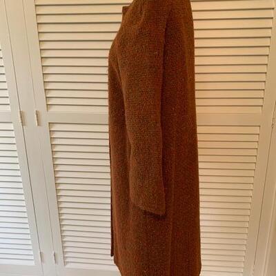 Lot 94 Vintage Wool / Mohair Coat Handmade Orange/Brown Medium Handmade