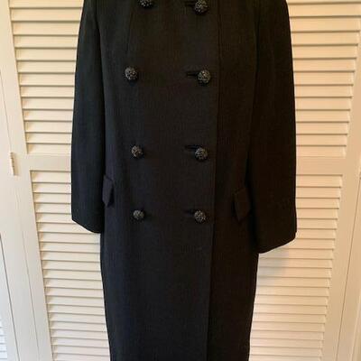 Lot 95 Vintage I. Magnin Black Coat by Manor Bourne Size Medium