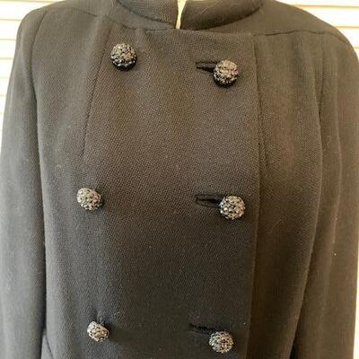 Lot 95 Vintage I. Magnin Black Coat by Manor Bourne Size Medium