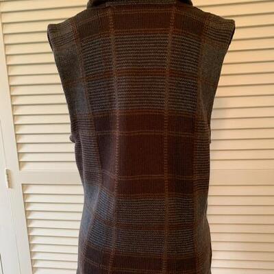 Lot 97  Lauren Belted Sweater Vest Brown/Gray Size Medium