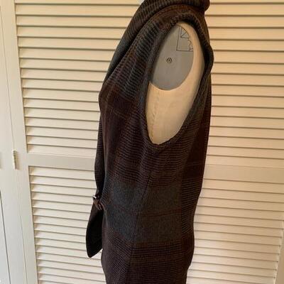 Lot 97  Lauren Belted Sweater Vest Brown/Gray Size Medium