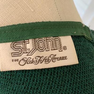 Lot 98  Vintage St. John Knit for Saks Fifth Ave. Green Knit Dress