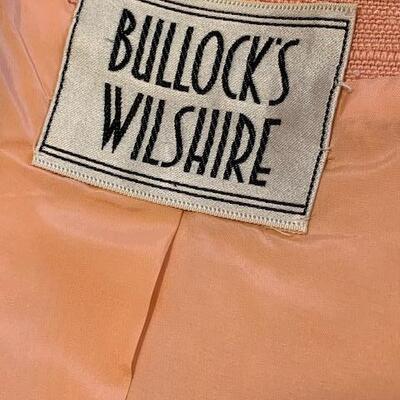Lot 99 Vintage Bullock's Wilshire 2 pc Set Jacket & Dress Size 8 or Medium