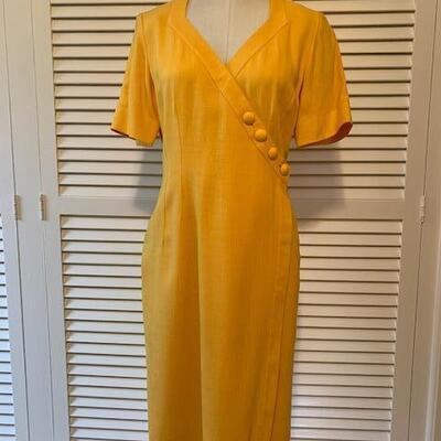 Lot 100 Vintage Yellow Dress Anne Crimmins for Umi Collections Size 8