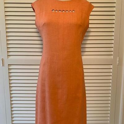 Lot 102 Vintage Handmade Peach Dress Sleeveless Back Zipper Size 8