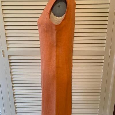 Lot 102 Vintage Handmade Peach Dress Sleeveless Back Zipper Size 8