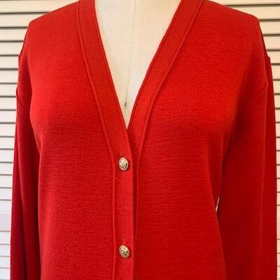 Lot 103 Ports International Red Dress Long Sleeve w/Gold Buttons Size Medium