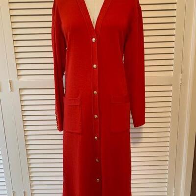 Lot 103 Ports International Red Dress Long Sleeve w/Gold Buttons Size Medium