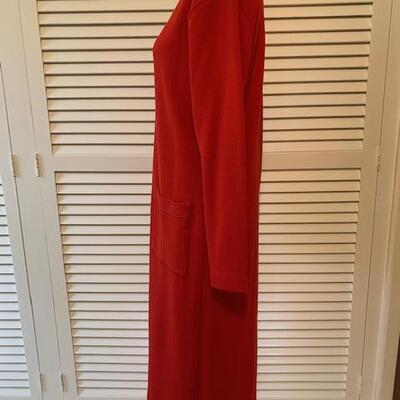Lot 103 Ports International Red Dress Long Sleeve w/Gold Buttons Size Medium
