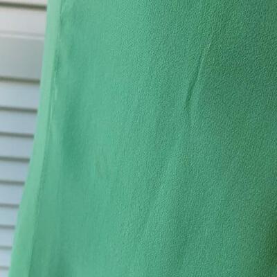 Lot 107 Light Green Vintage Chiffon Dress Separate Scarf Back Zipper Size Medium