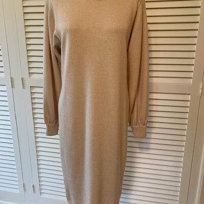 Lot 114 Vintage St. John Beige Long Knit Dress By Marie Gray Size 8