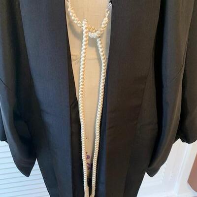 Lot 116 Black Kimono w/Attached Braided Front Tie