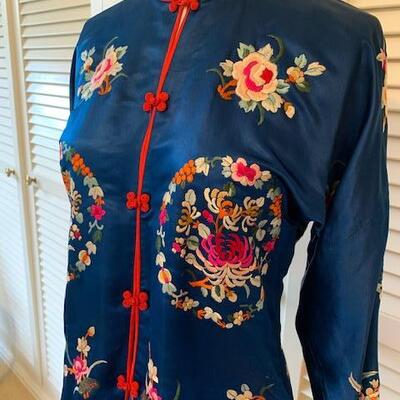 Lot 117 Vintage 1940s Souvenir Chinese Sweetheart Pajamas Size Medium 2pcs