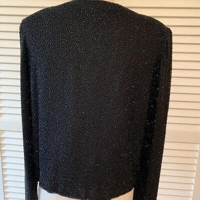 Lot 122 Vintage Black Sequins Jacket Sean Collection Size Medium