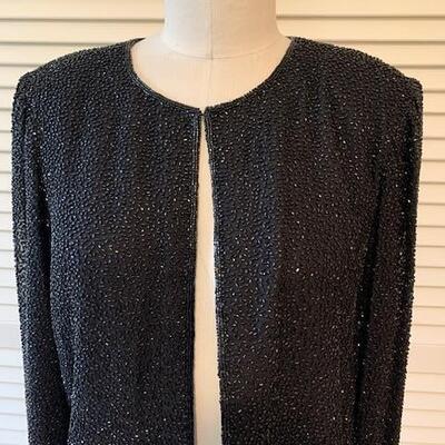 Lot 122 Vintage Black Sequins Jacket Sean Collection Size Medium