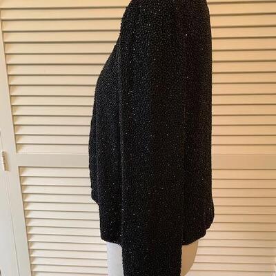 Lot 122 Vintage Black Sequins Jacket Sean Collection Size Medium