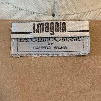 Lot 123 Vintage I Magnin Tan Blouse Side Front Buttons Size Medium
